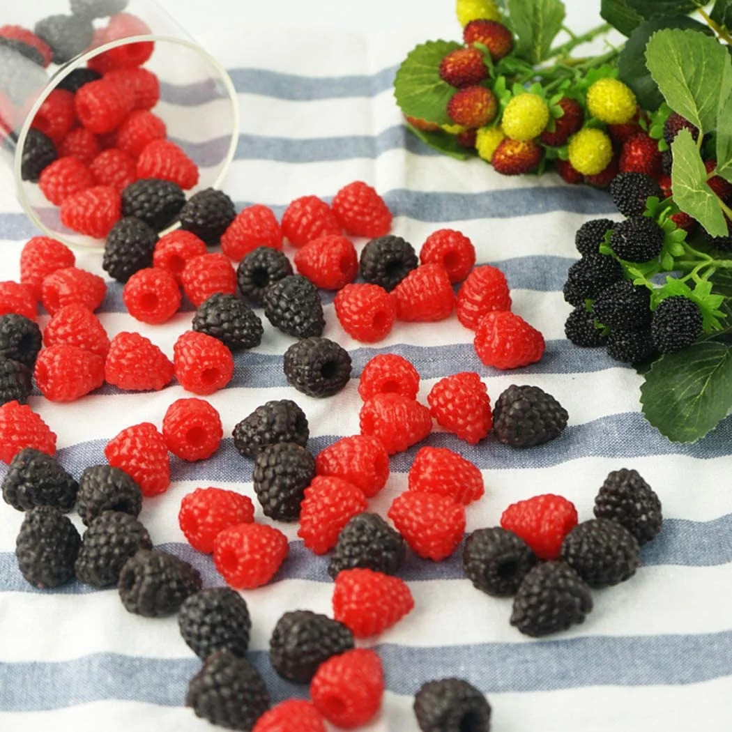 دعامة صور من الفراولة والفاكروت الاصطناعية ، توت العليق النابض بالحياة ، ديكور المنزل وحفلات الزفاف ، 24 * *