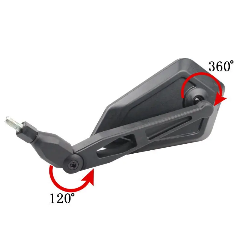 Universal Folding Motorcycle Mirror - Adjustable Handlebar Convex Lens for Custom Bikes & E-Bikes, Vibration-Proof Rearview