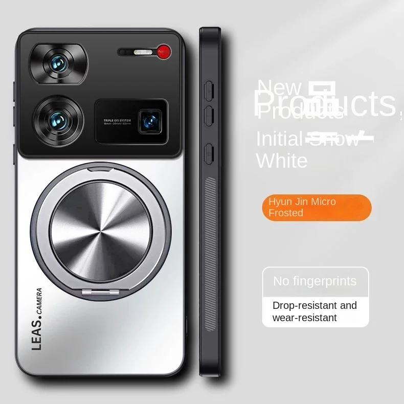 Hard Matte Magnetic Protective Back Cover Case with Ring Stand