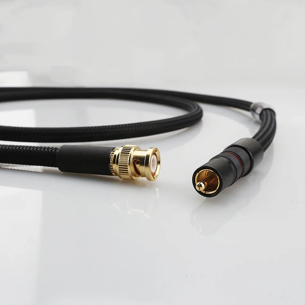 

Высококачественный HI-End 75Ω чистый твердый Серебряный 18AWG RCA штекер к BNC штекеру HiFi Цифровой аудио коаксиальный кабель