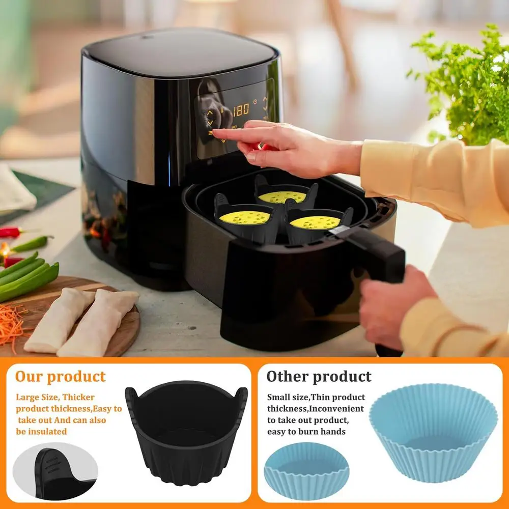Description Picture 5 of item3Pcs/set Silicone Egg Poacher Cup Non-sticky Egg Maker Kitchen Cooking Gadgets For Microwave Air Fryer Stovetop