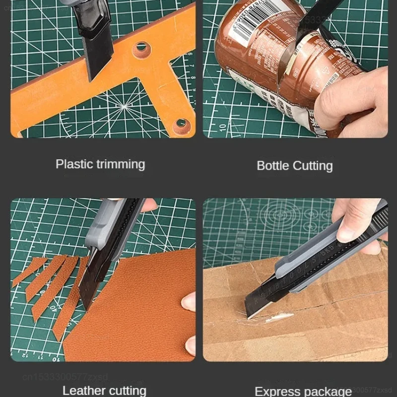  Utility Knife Portable Pocket Box Cutter Retractable Paper 80MM Metal Blade for Office School Stationery Supplies Tools - 5