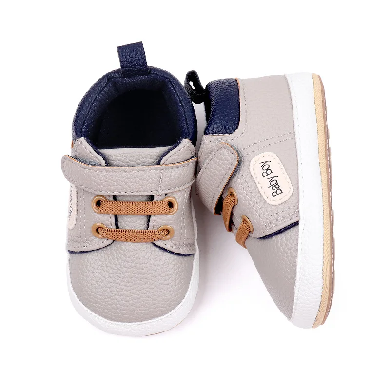 Toddler Boy PU Sneakers Casual Letter Print Cute Baby Flats Breathable Infant Walking Shoes Newborn Boy Shoes