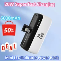 PD20W 5000mAh Capacity 20W Mini Power Bank Fast Charging LED Indicator Power Bank Pocket Power Bank for IPhone Samsung Xiaomi 1