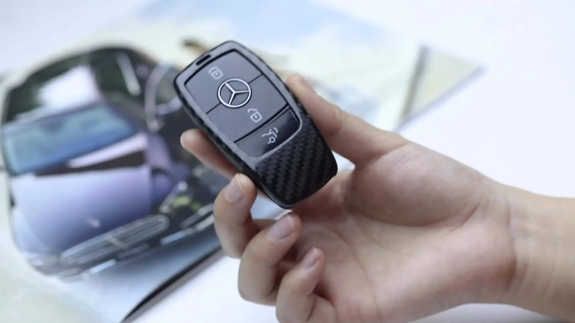 Real Carbon Fiber Key Fob Cover For Mercedes Benz - AMG, GLA, GLC, GLE Models (2020-2024)