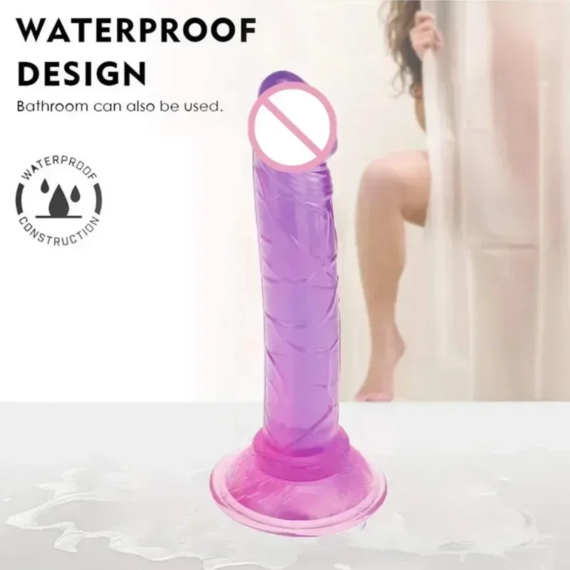 6 Colors Small Transparent Dildo Suction Cup Jelly Dick Women Erotic Anal Sex Toys Soft Clitori Vaginal Masturbators Penis
