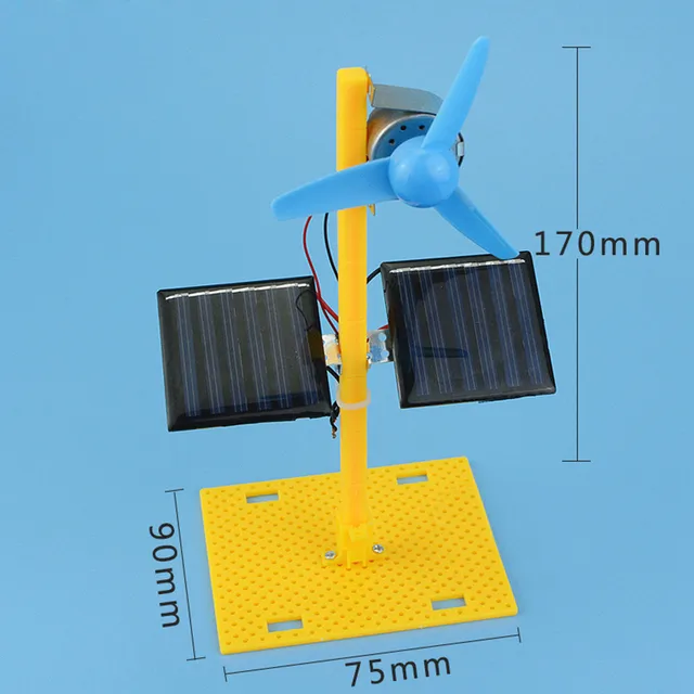 Kids Toys Novelty Solar Power Generator Dc Motor Mini Fan Panel DIY Science Education Kit Model Building Kits Kids Children Toys 2