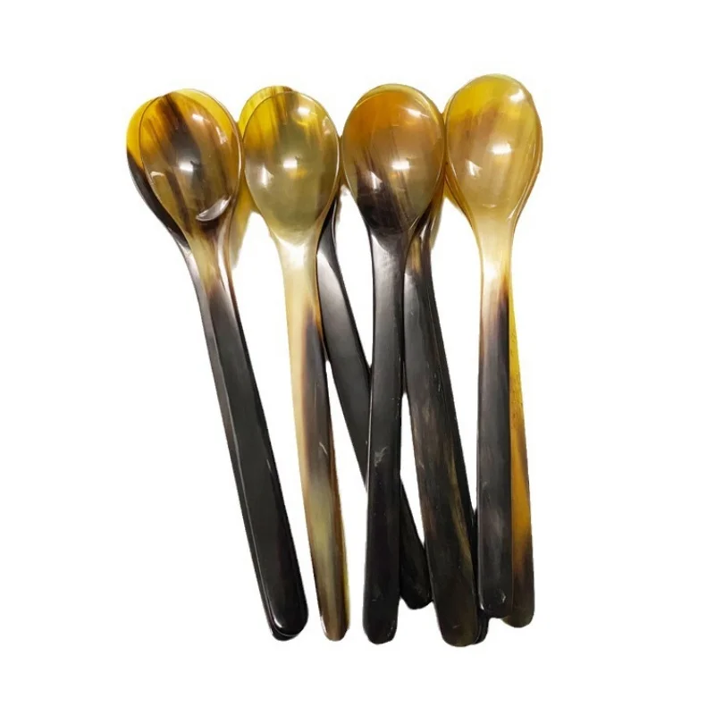 Stainless Steel Spoon 14-21cm Kitchen Water alo Horn Spoon Western Cuisine Dessert Long Handled
