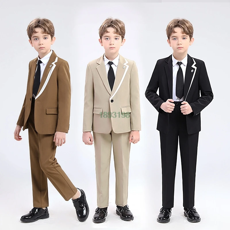 

Children's Suit Set Boys 2024 New Boys Piano Host Speech Wedding Birthday Photography Costume Kids Blazer Pants Clothes