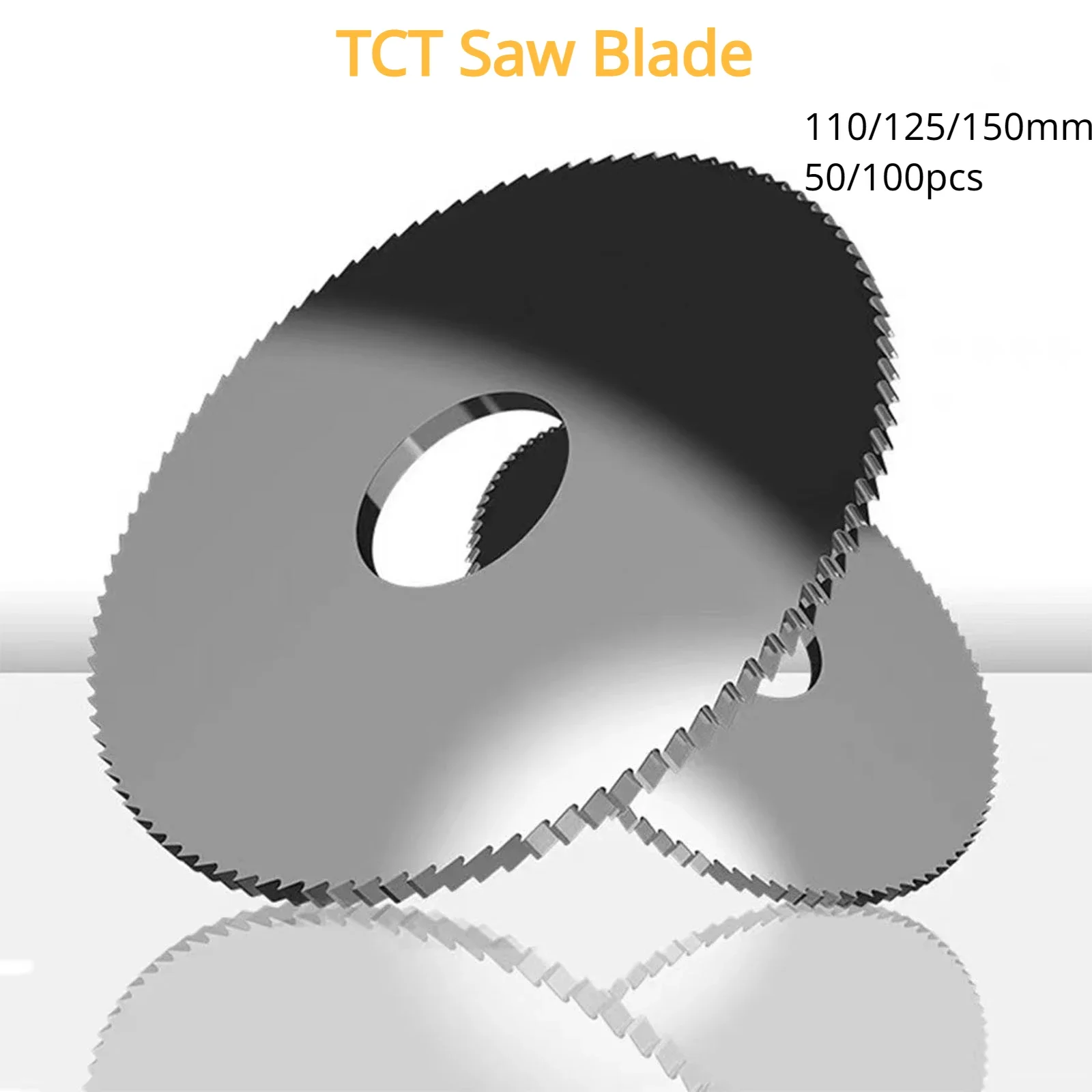 TCT Lâmina de serra circular, fresa, discos de corte de entalhes, tungstênio, metal duro, ferramentas de aço, 110mm, 125mm, 150mm, 50Pcs