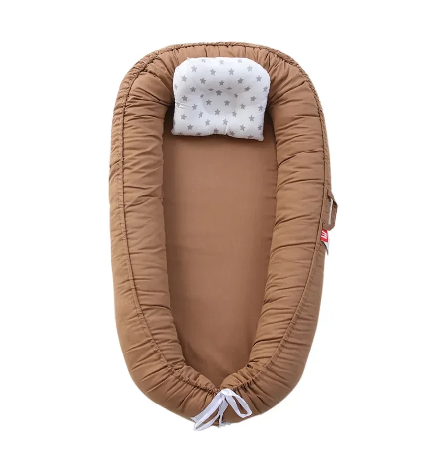 Cotton Baby Nest Bassinet Baby Cribs Cot Baby Bed Portable Bassinet Travel Bed Bassinet Bumper with Pillow Portable Crib Gifts - 5