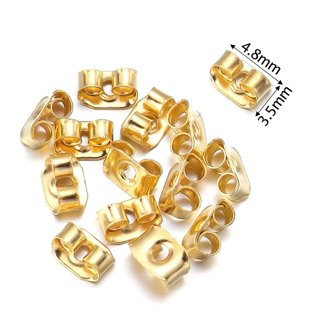 100-500pcs/Lot Rubber Ear Backs Stopper Earnuts Stud Earring Back Supplies For DIY Jewelry Findings Making Accessories Wholesale Gold