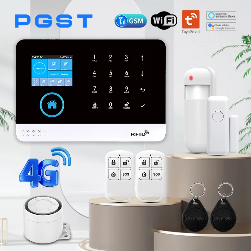 4G WiFi Home Security Alarm System with Alexa Control
