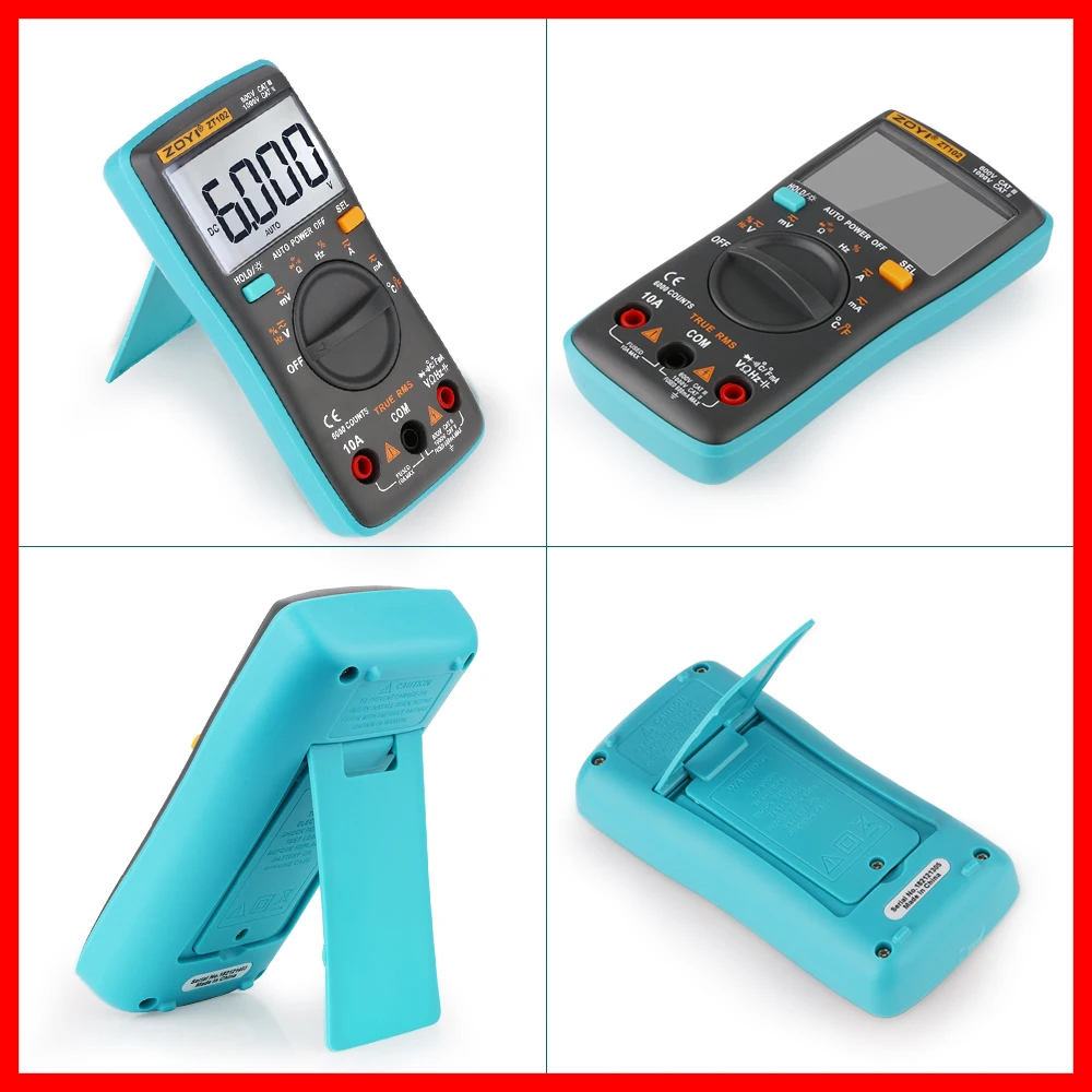 ZOYI Digital Multimeter backlight Meter voltage Diode Ammeter Voltmeter Resistance Frequency ZT98 ZT100 ZT101 ZT102