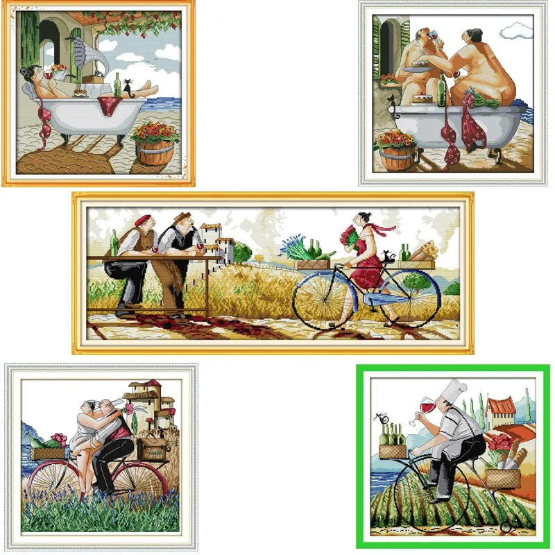 Enjoy Your Life Cross-stitch Pattern DMC 11CT 14CT Counted Cross Stitch Kits For Embroidery DIY Needlework Love Style Home Decor