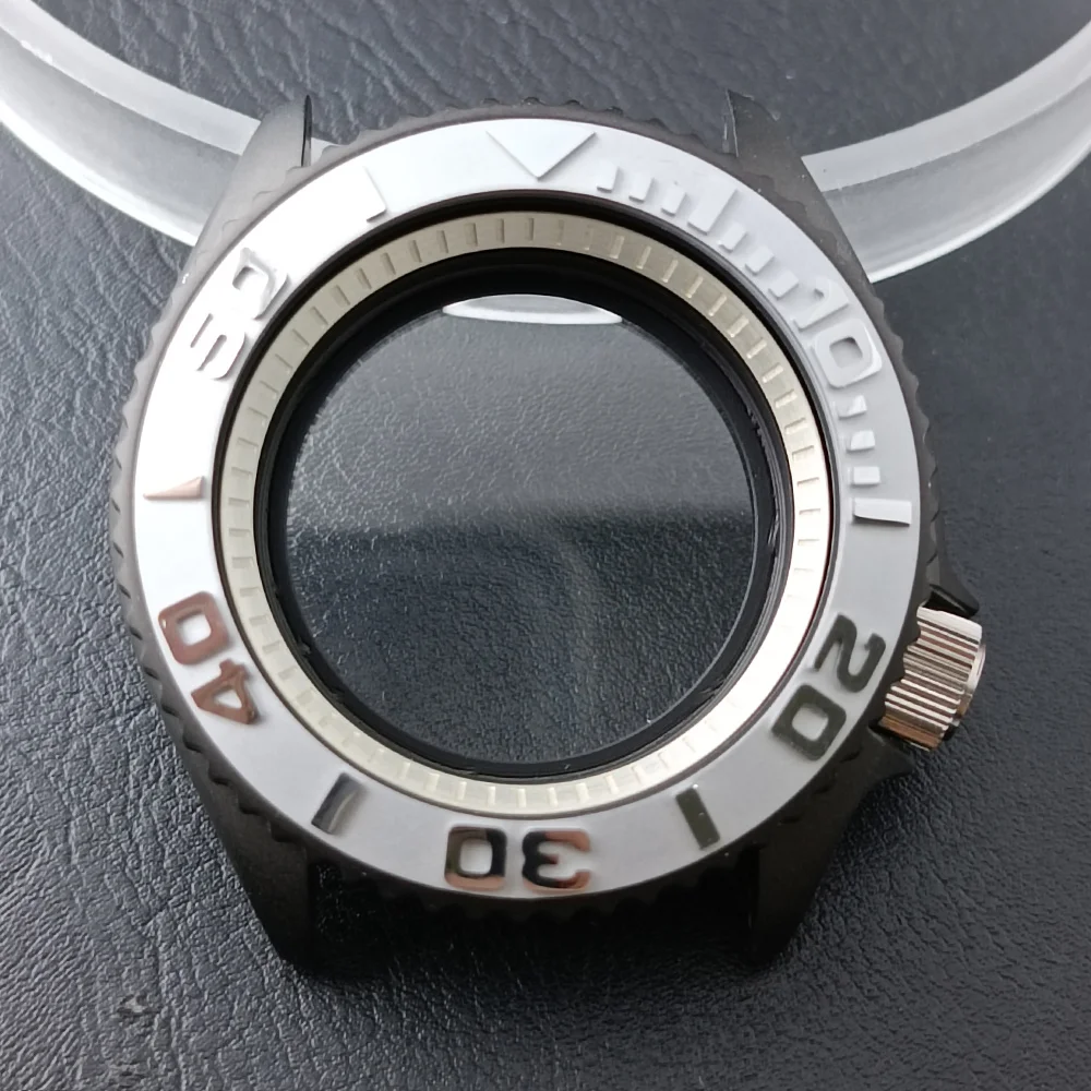 High-Quality 42mm Men's Steel Black Watch Case with Sapphire Glass and 22mm Band