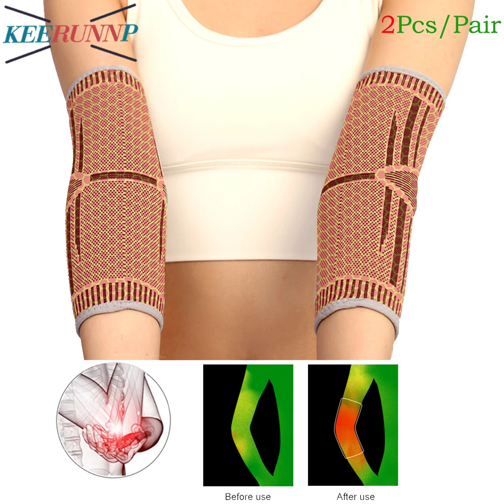 1Pair Graphene Elbow Brace Compression Sleeve for Women Men-Elastic Support Tendonitis Tennis Golfers Elbow Arthritis Bursitis