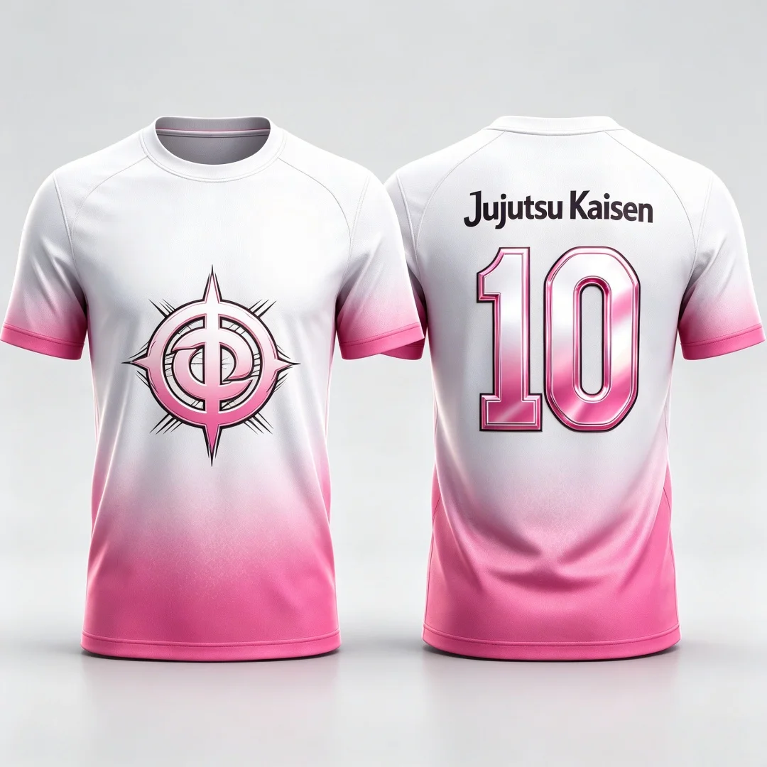 Jujutsu Kaisen Gradient 3D Print Men's Anime T-Shirt - Casual Short Sleeve Streetwear Harajuku Summer Top
