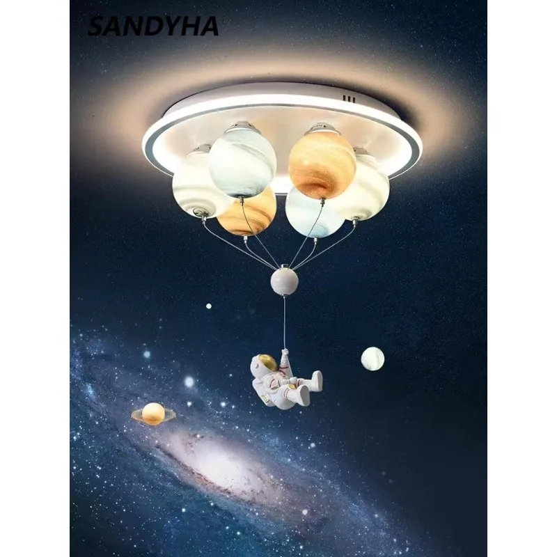 

Modern Astronaut Ceiling Light Creative Planet LED Lamp Children's Bedroom Dining Room Kindergarten Lighting Home Decor Lustres