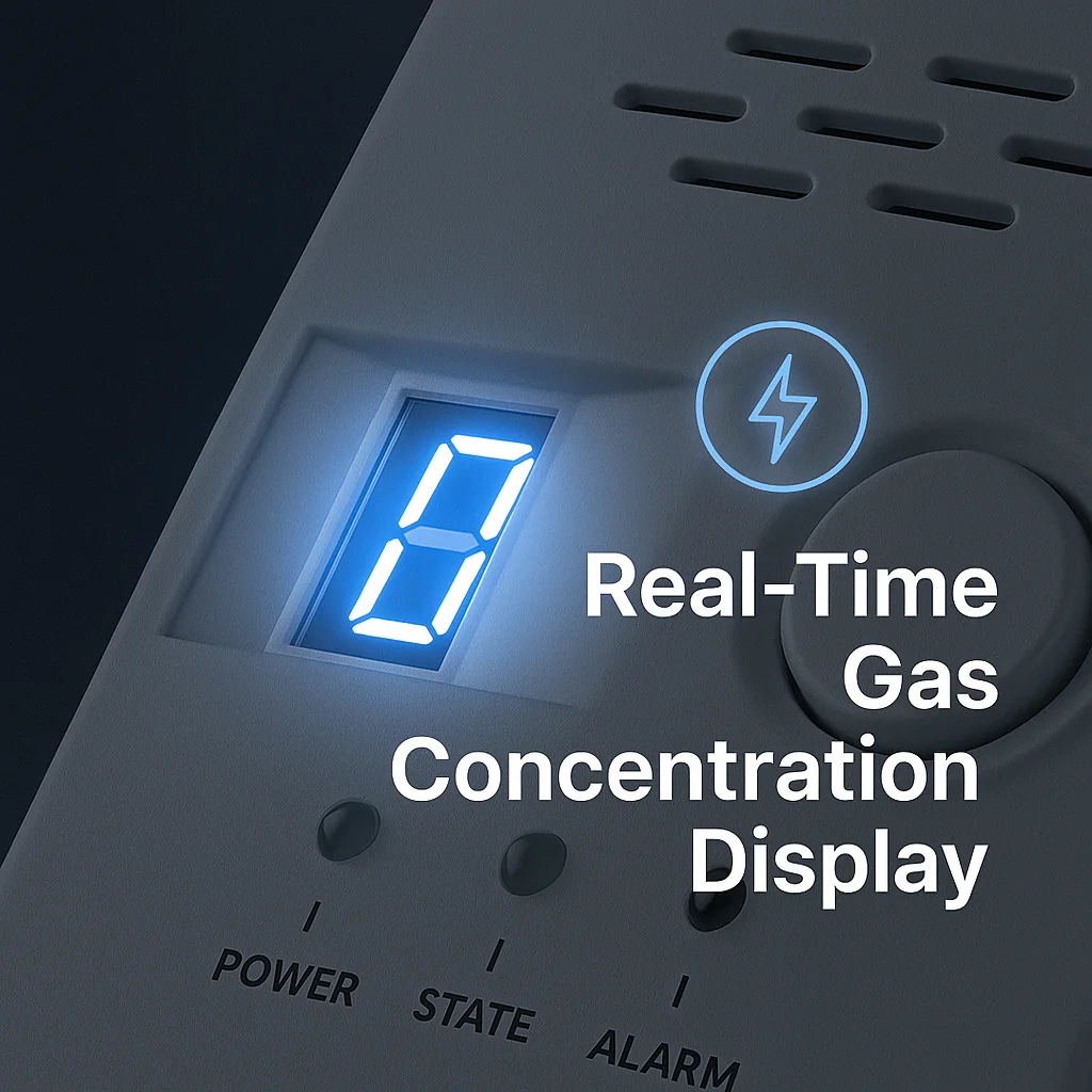 Smart Plug-In Gas Detector with Real-Time Display & 85dB Alarm