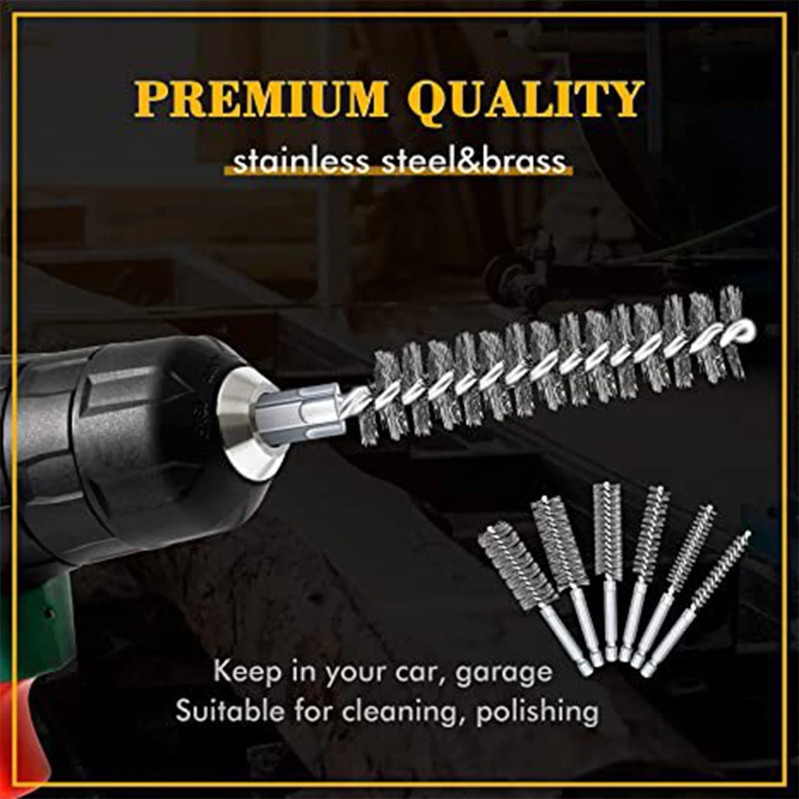 Newest Portable Wire Twist Brush Stainless Steel Pipe Tube Cylinder Bore Cleaning Brush Set For Impact Drill