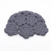 Handmade Crochet Lace Hollow Head Spring and Summer Retro Casual Turban  Fashion Melon Leather  Mesh Hat 2