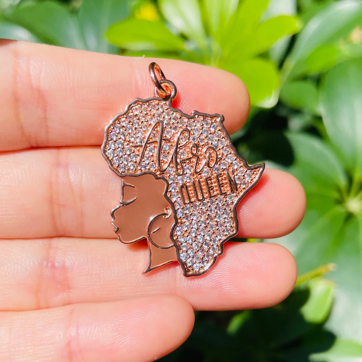 5pcs Africa Map Afro Queen Charms for Women Bracelet Necklace Making Black Girl Pendants Gold-Plated Handcraft Jewelry Accessory