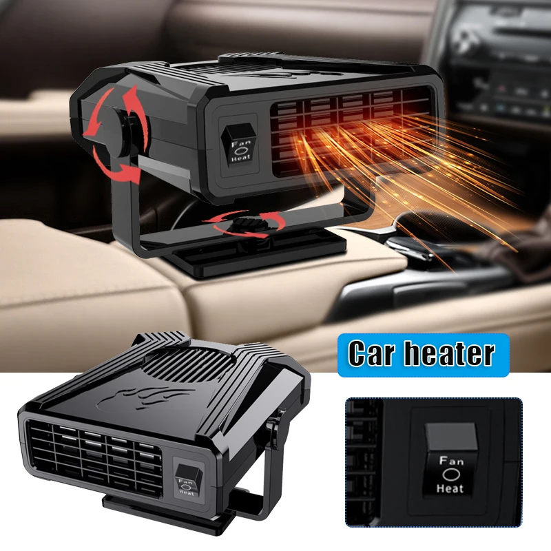 

12V/24V Portable Car Heater Rotatable Heating Cooling Fan Multifunctional Defroster Easy Operation