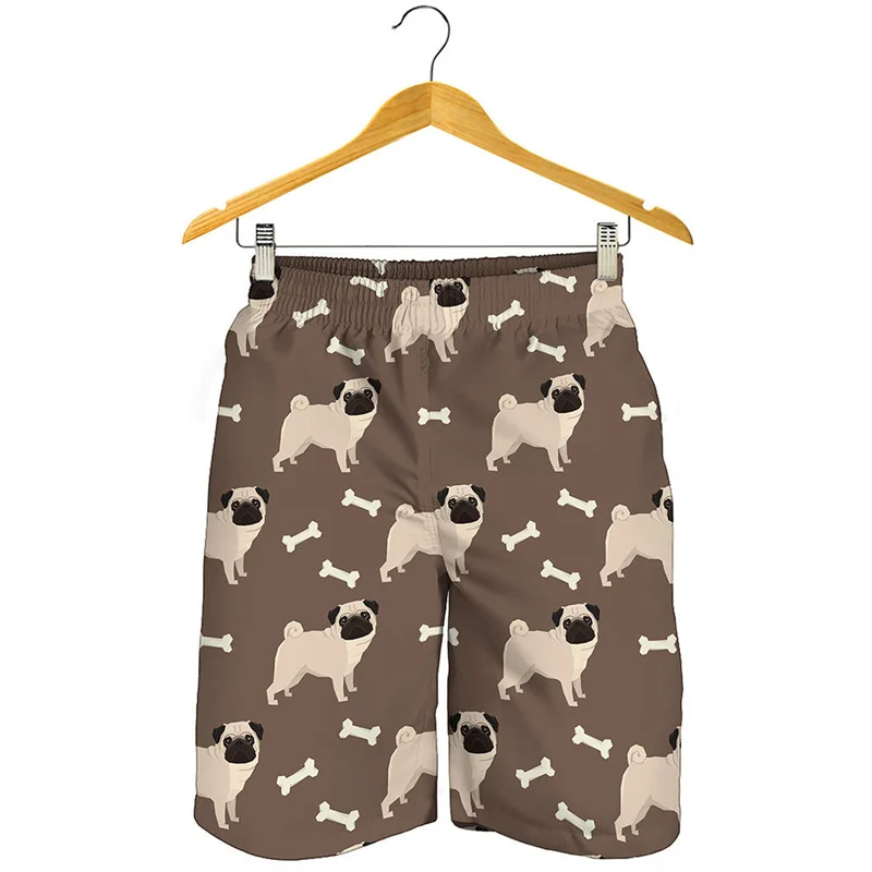 Cute Pets Pug Dog 3d Print Beach Shorts Kids Summer Street Oversized Short Pants Men Surf Board Shorts Cool Swimming Trunks 4