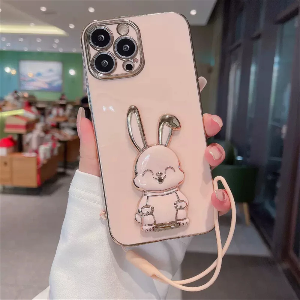 Luxury Square Mirror Pink Phone Case For iPhone 13 12 11 Pro XS Max XR X 10  7 8 Plus Hot Fashion Ring Holder Stand Cover Coque - AliExpress