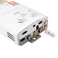 Chauffe-eau sans réservoir au propane 6L 12KW en acier inoxydable, chauffe-eau instantané pour le camping en plein air avec kit de douchette 4