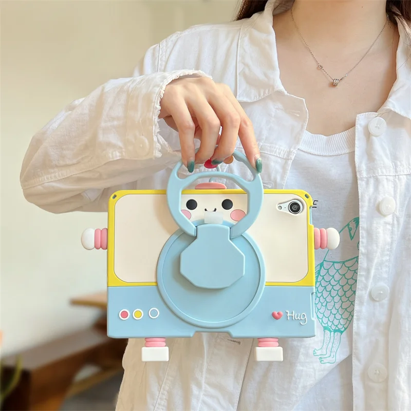 

Robot Case For Apple IPad 10 10th Mini 6 Air 1 2 3 4 5 10.9 Pro 11 9.7 10.2 9th 8th 7th 6th 5th Stand Soft Silicone Tablet Cover