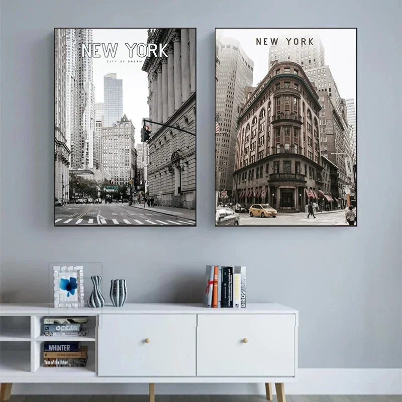 Manhattan Night Skyline Wall Art Canvas Print