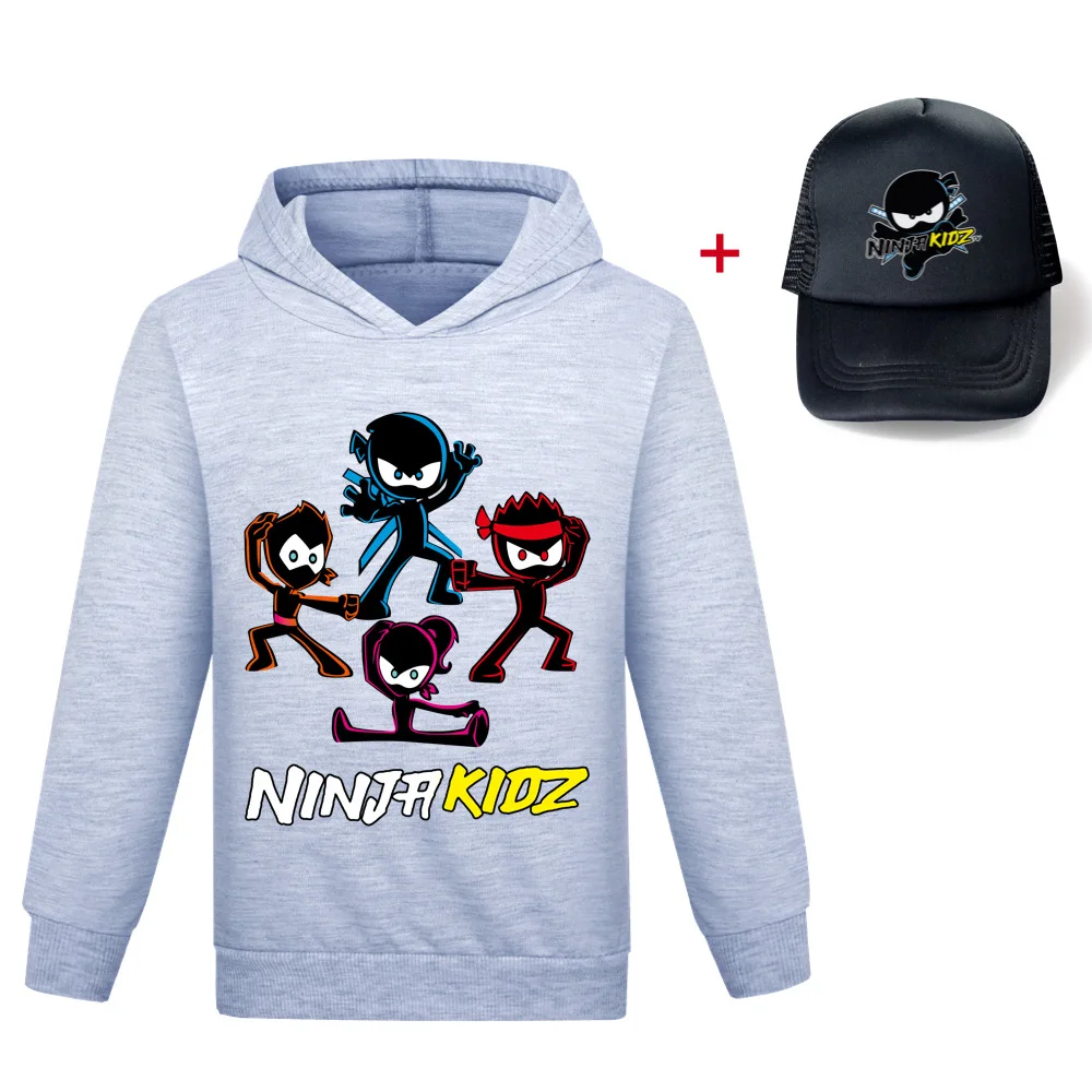 

Ninja Kidz Clothes Hoodies Sweater Cotton Sweatshirt Suit Cartoon Set Teenager Boys Girls Clothing Pullover Hip Hop Tops Tshirt