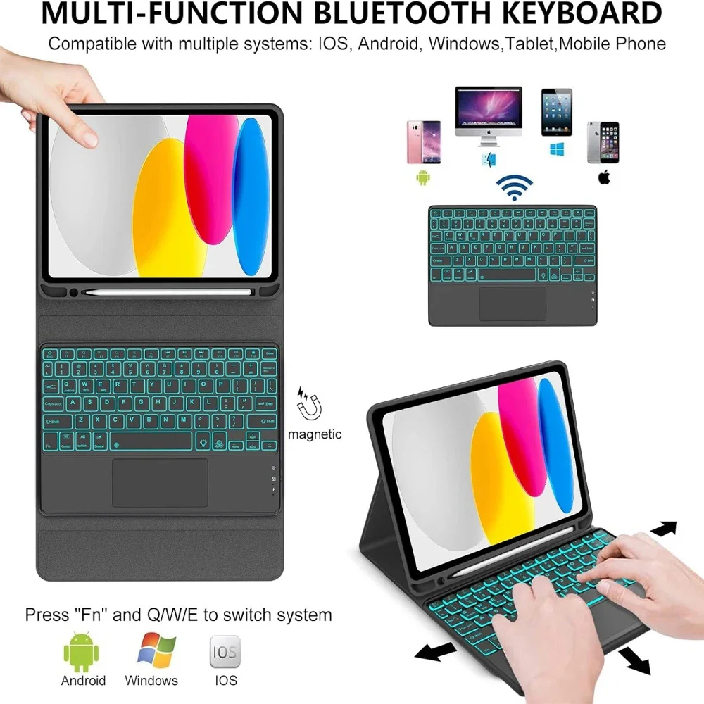 Premium Removable Keyboard Case for Tablets - 11 Inch-Compatible Cover