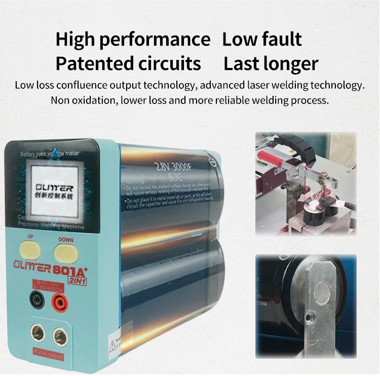 GLITTER 801A+ Battery Spot Welder Spot Welding Machine Integrated Small Energy Storage with 70A/70BN spot Welding pen