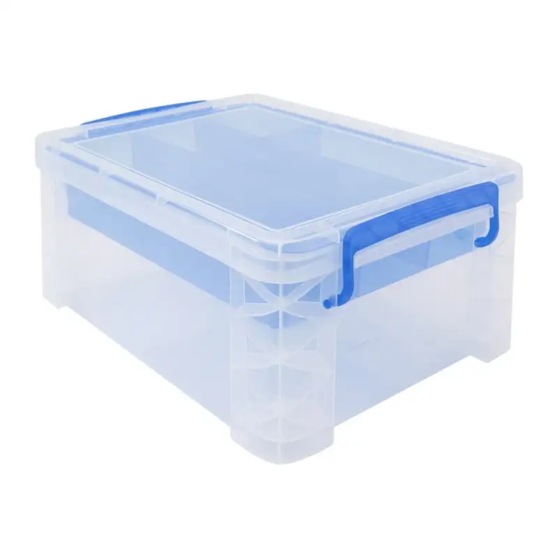 

Storage Box, 6 Sections, 10.38" X 14.25" X 6.5", Clear/blue