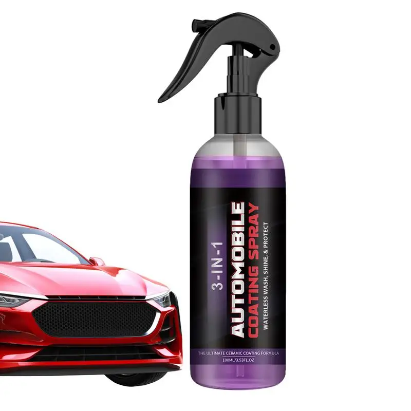 3 In 1 High Protection Quick Car Coating Spray 100ml Cleaning Repair Polishing Spray Coat Ceramic Coating Protective Car Kit