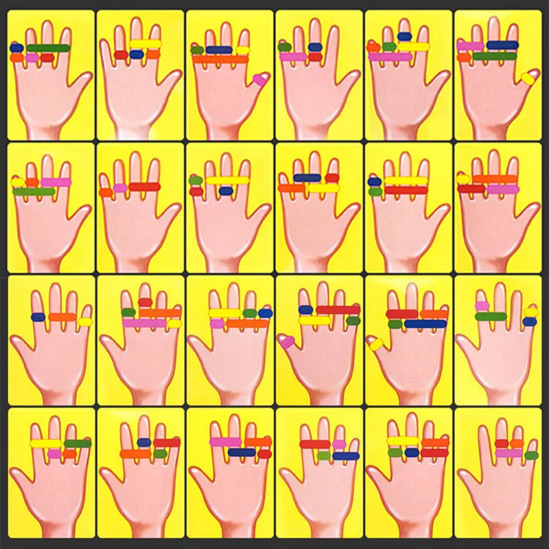 Kids Montessori Toy Early Educational Fingers Ring Game Elastic Bands Color Cognition Think Training Battle Table Game with Card 5