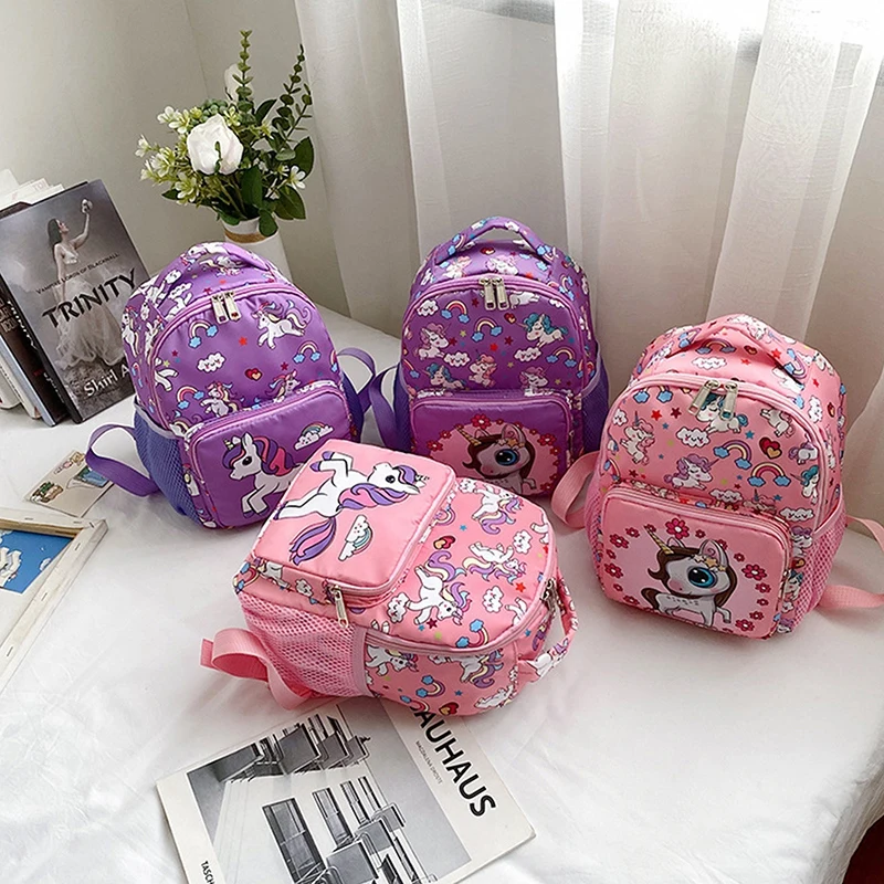

New Unicorn Backpack For Girls Cartoon Pink Princess School Bags Kids Satchels Kindergarten Bookbag