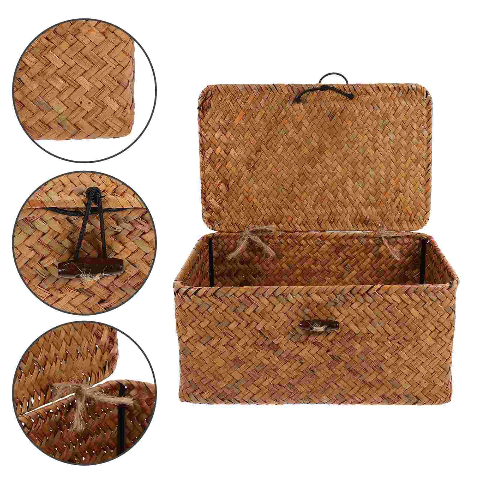 

Wicker Woven Storage Box Baskets Rectangle Planter Outdoor Iron Housewarming Gift