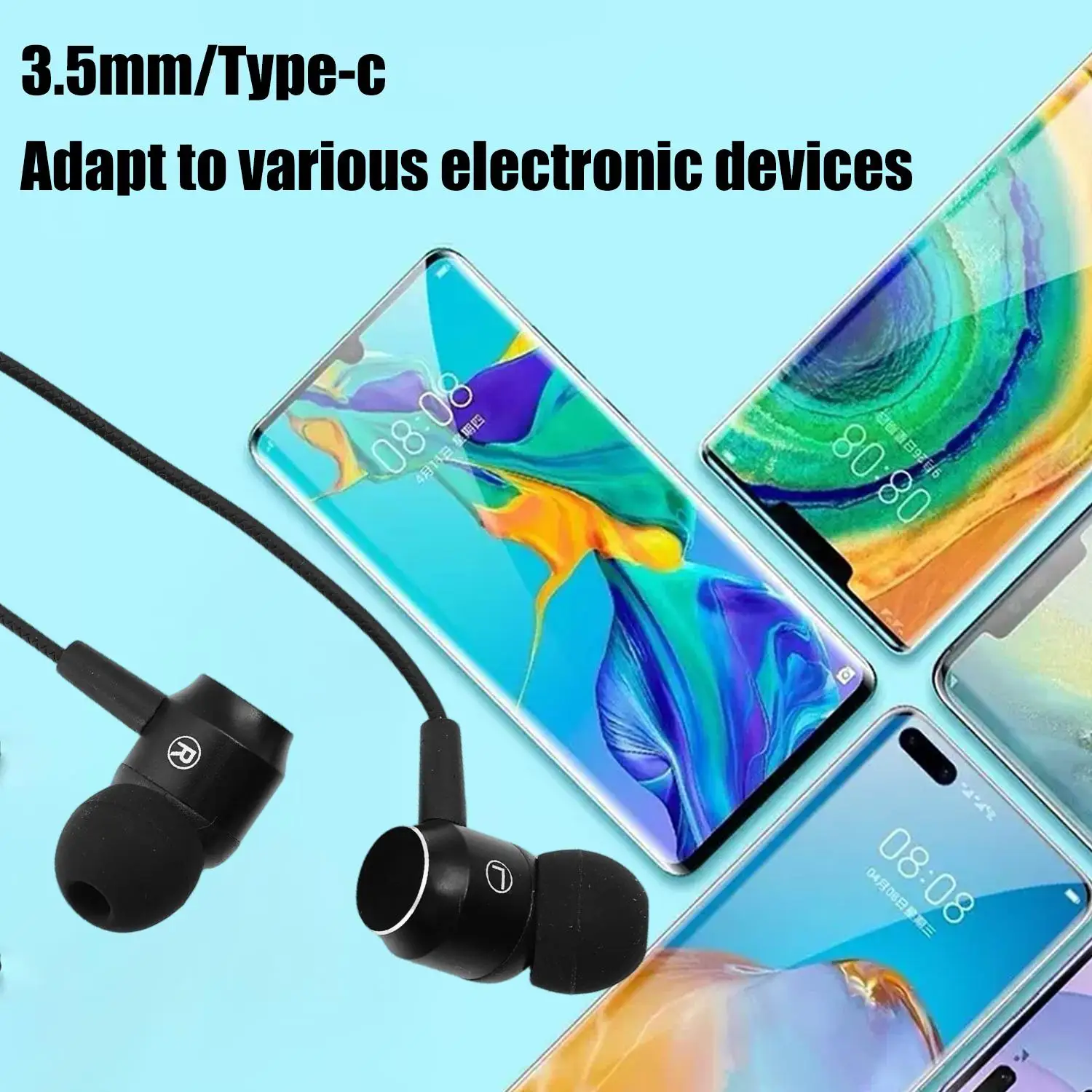 Magnetic USB-C Wired Gaming Headset with Hi-Fi Audio In-Ear Headphones
