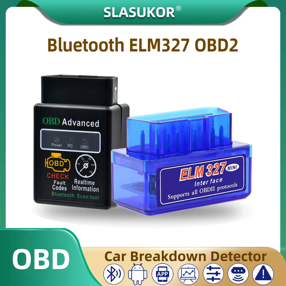 ELM327 OBD2 Scanner Bluetooth Code Reader For Android Car Diagnostic Scan Tool 