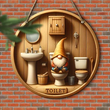 Country Gnome Bathroom Sign 1
