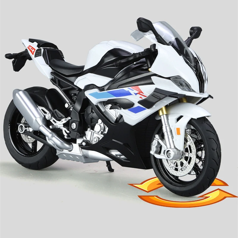 1:12 2023 S1000RR M Version Racing Motorcycle Model Diecast Alloy Metal Cross-country Motorcycle Model Sound Light Kids Toy Gift 3
