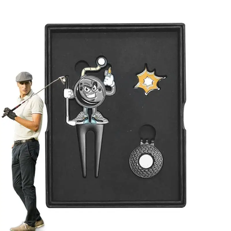 

Golf Divot Tool And Ball Marker Funny Metal Magnetic Ball Marker Hat Clip Golf Club Holder Portable Golf Training Aids