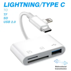 Universal Dual - Port SD Card Reader with Lightning and USB - C Connectivity (SD TF USB)