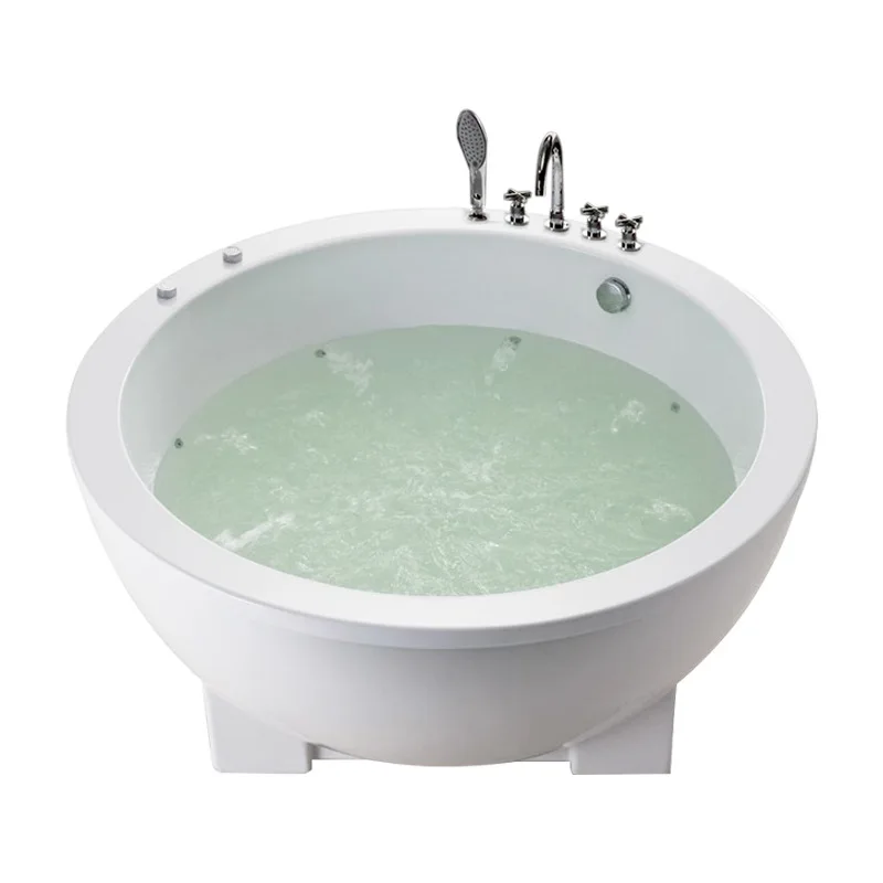 Custom Made Modern High Quality Indoor Red Color Acrylic Bathtub Round Acrylic 4