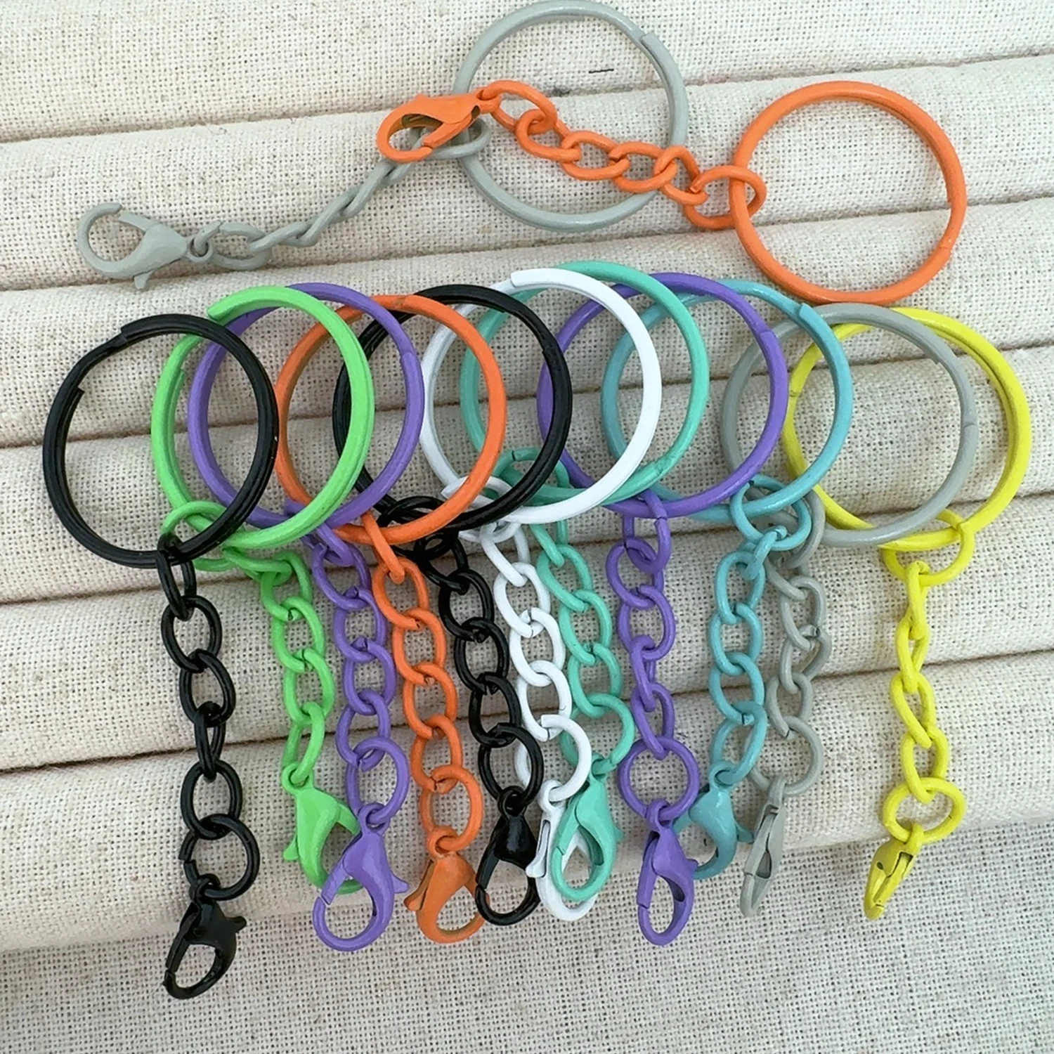 25mm Colorful Keyrings Chains Lobster Clasps DIY Jewelry Making Keychain Connector Hooks Bags Holder Buckle Accessories