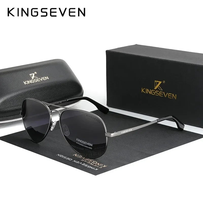 Echte KINGSEVEN Männer Aluminium Sonnenbrille Polarisierte UV400 Spiegel Männliche Sonnenbrille Für Frauen Angeln Fahren Brillen